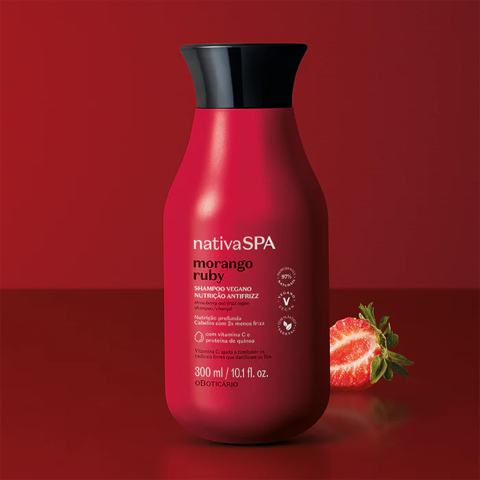 Shampoo Nativa Spa Morango Ruby, 300ml