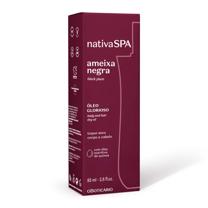 Óleo Multifuncional Glorioso Nativa SPA Ameixa Negra, 85ml